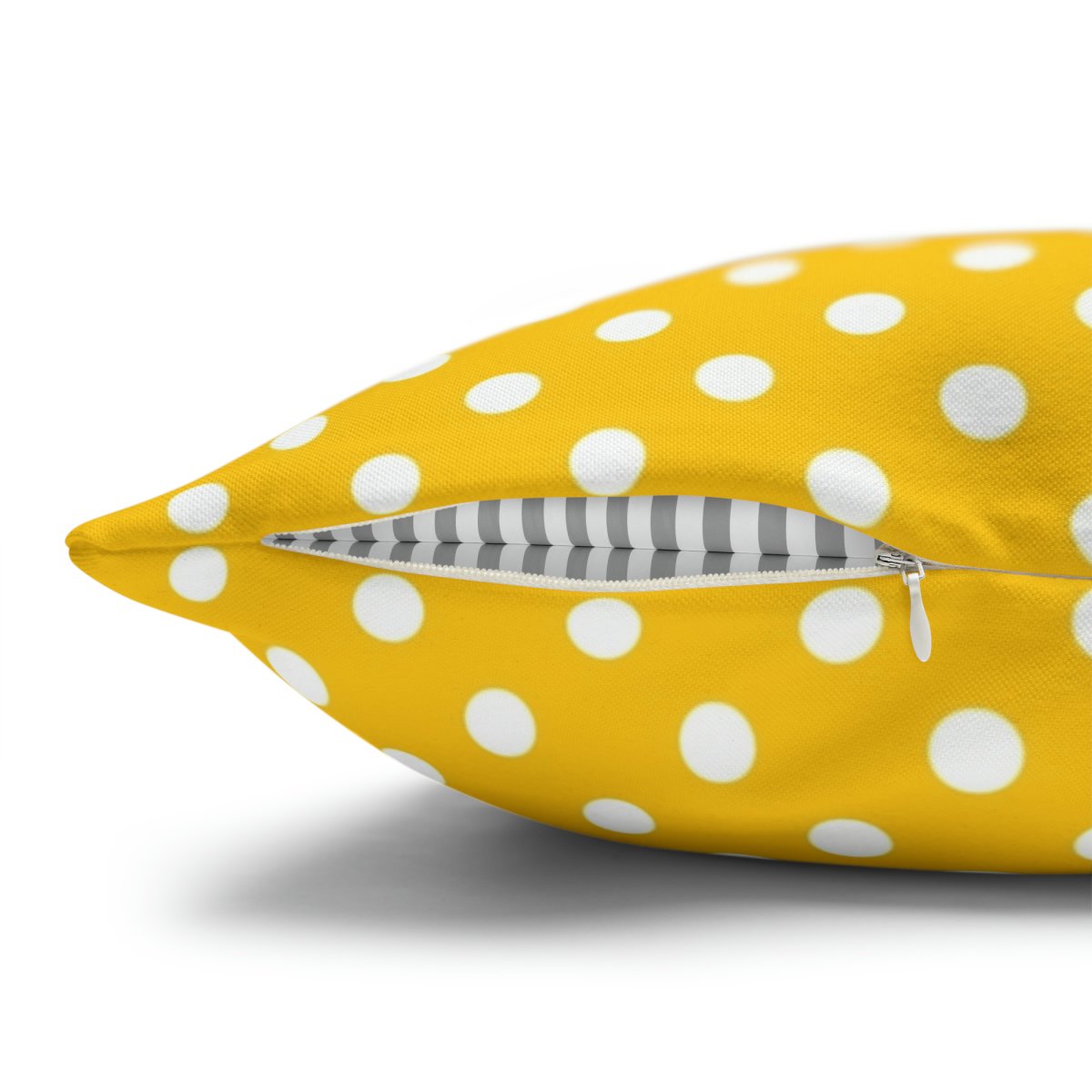 Yellow Polka Dot Spun Polyester Euro Sham Pillow Covers - Image 3