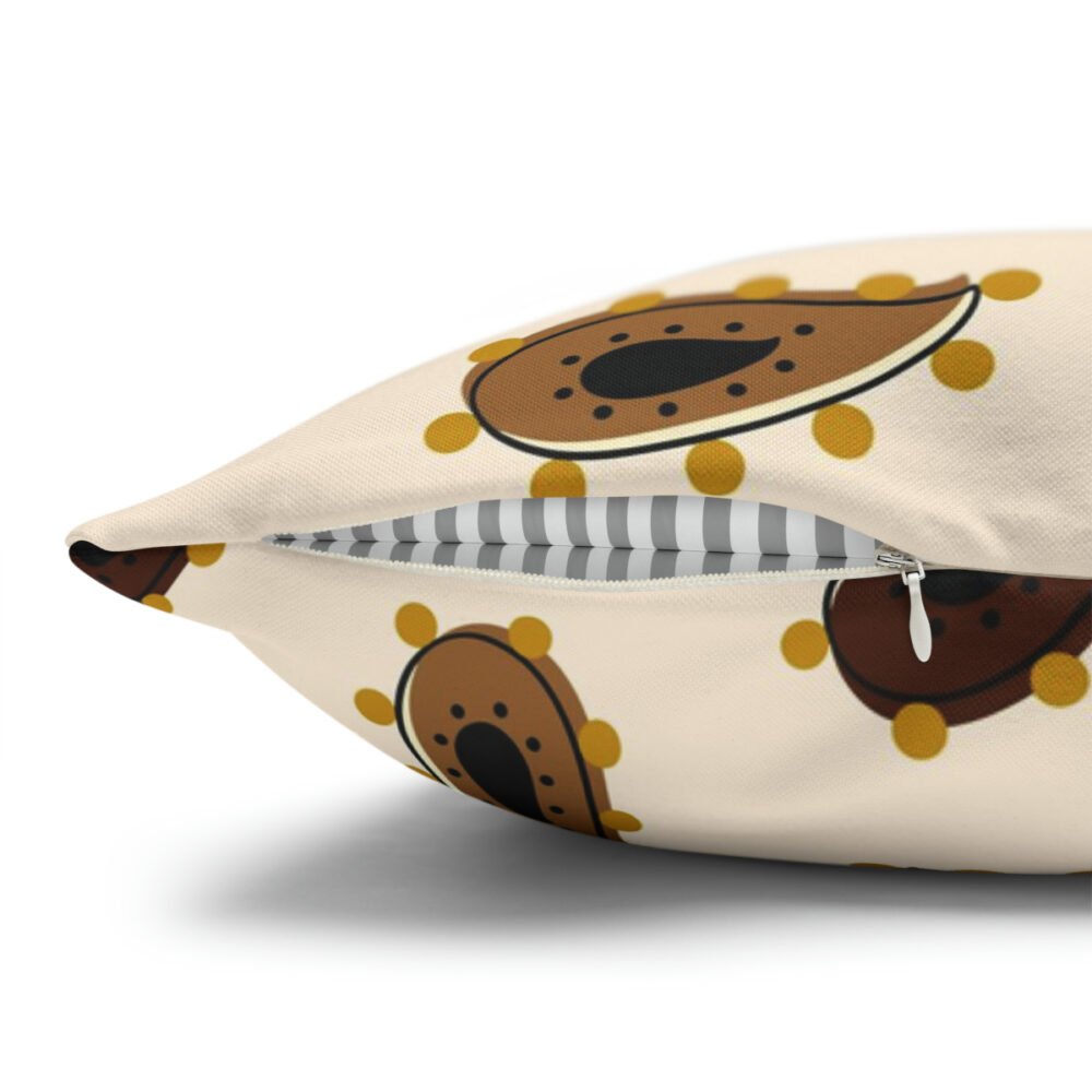 Abstract Hand Drawing Oriental Cream Paisley Euro Pillow Covers - Image 3