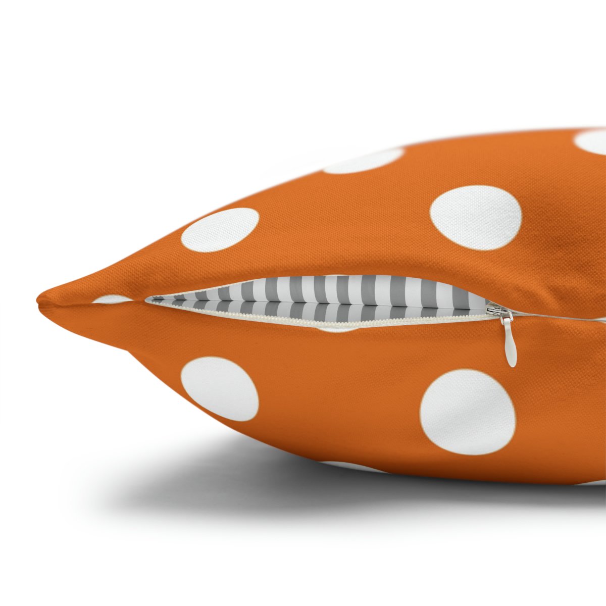 Modern White Polka Dot on Orange Euro Shams Pillow Covers - Image 3