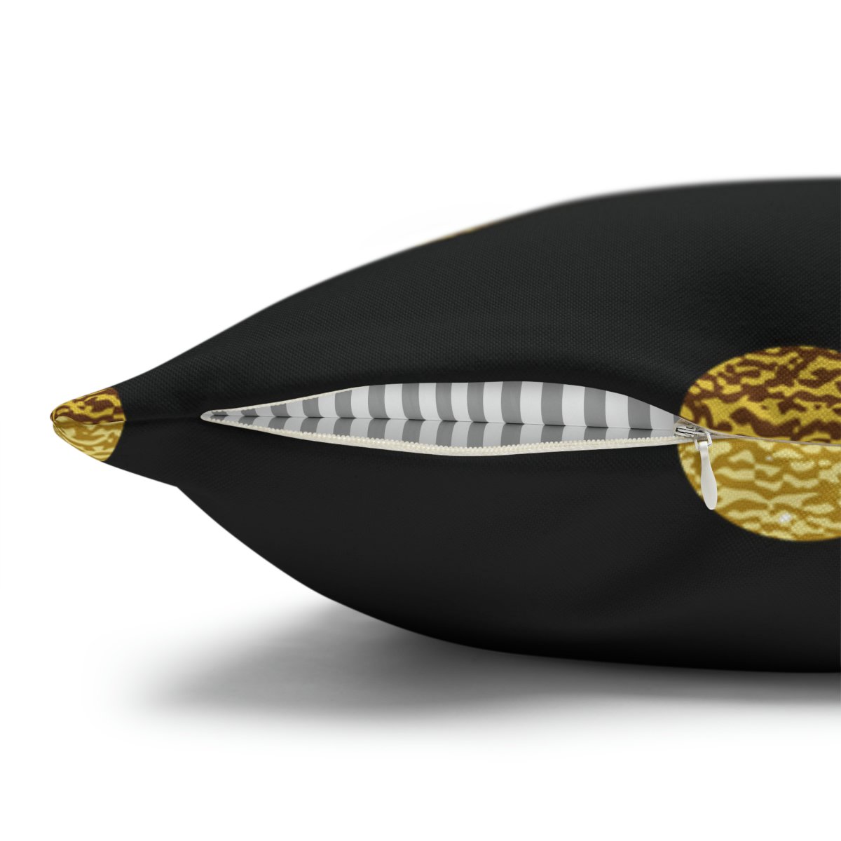 Gold Glittering Polka Dots on Black Euro Pillow Shams - Image 3