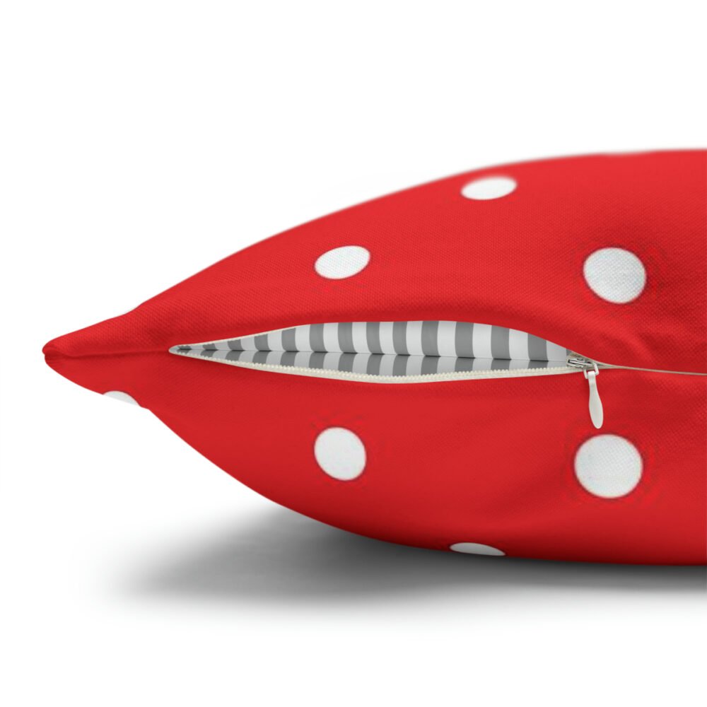Beautiful Small Polka Dots Red & White Euro Bed Pillow Shams - Image 3