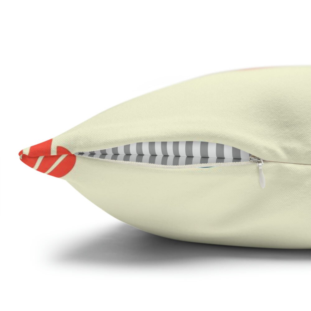 Orange Seashell Pattern on Beige Euro Pillow Shams - Image 3