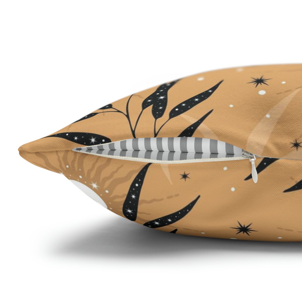 Brown Euro Pillow Covers with Moon, Plants and Stars - Image 5