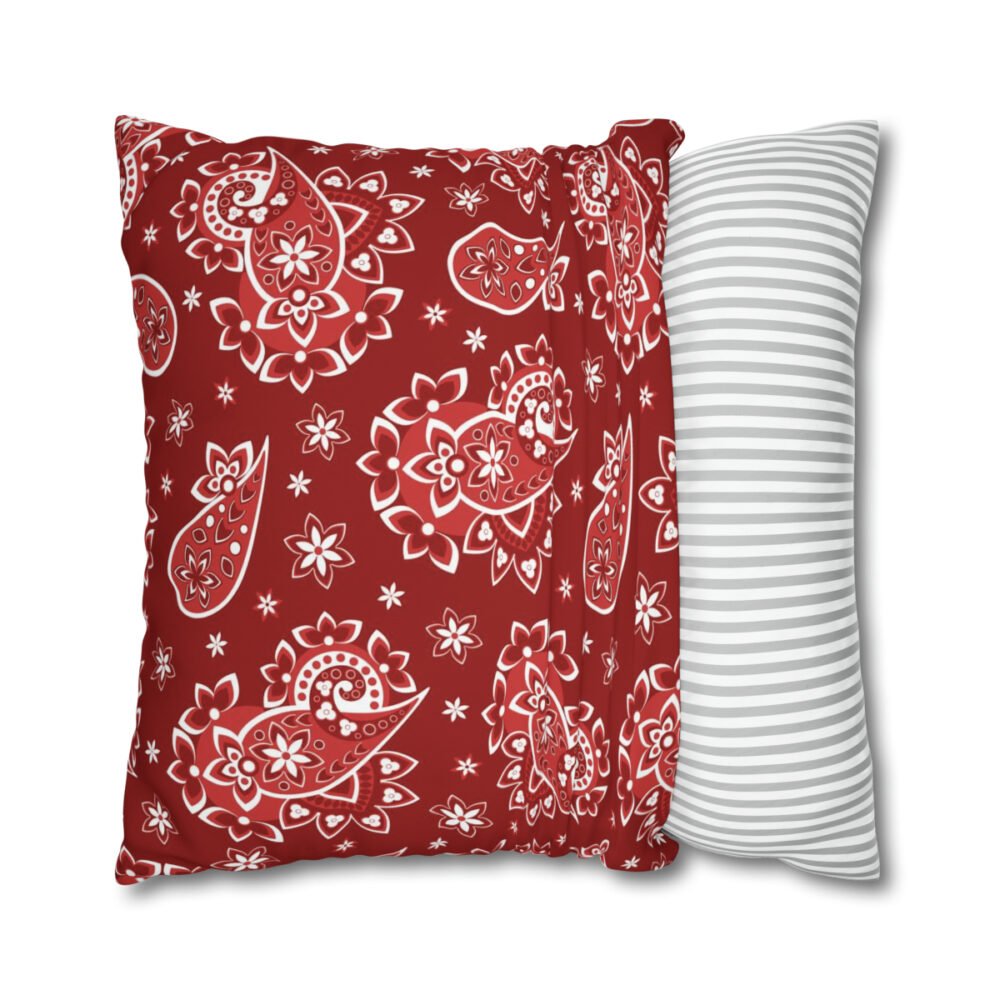 Beautiful Red Paisley Fabric Euro Bed Pillow Shams - Image 2