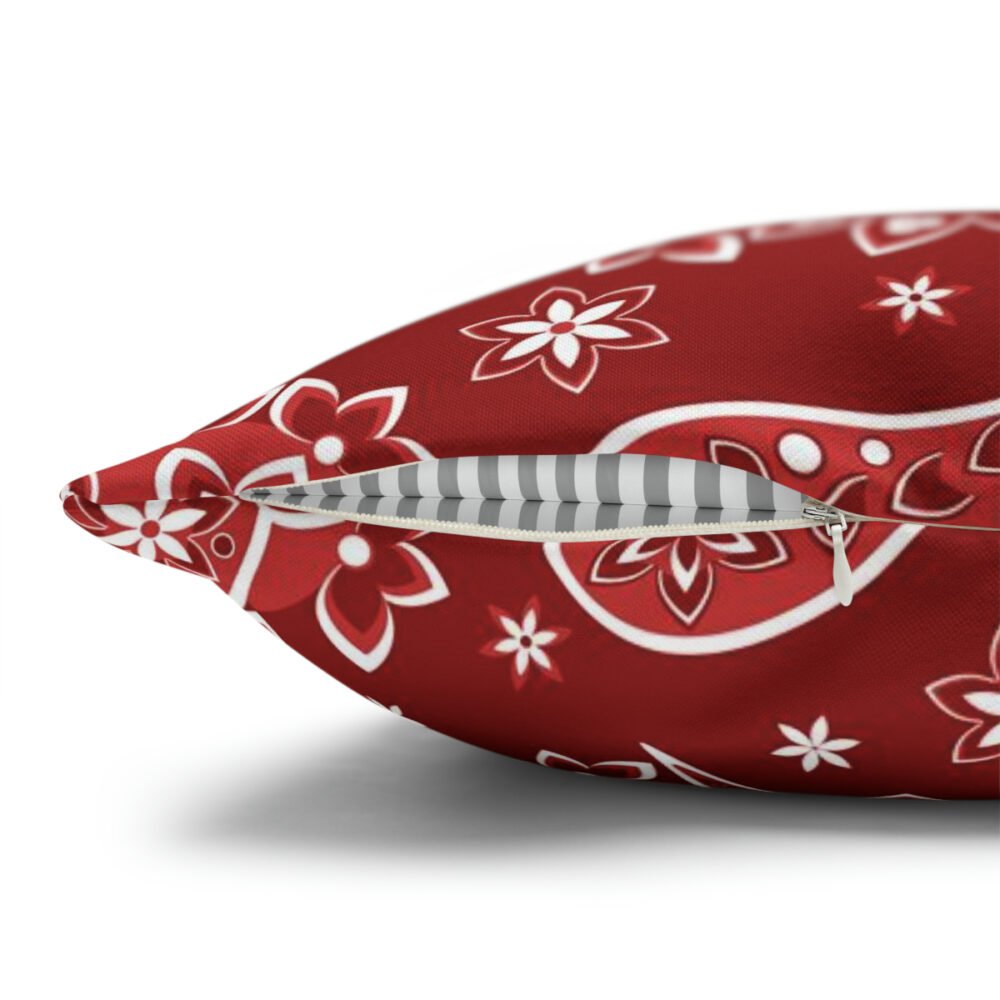 Beautiful Red Paisley Fabric Euro Bed Pillow Shams - Image 3