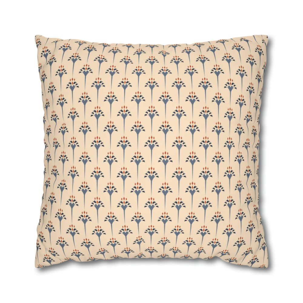 Beige Ethnic Tribal Ikat Floral Euro Bed Pillow Shams