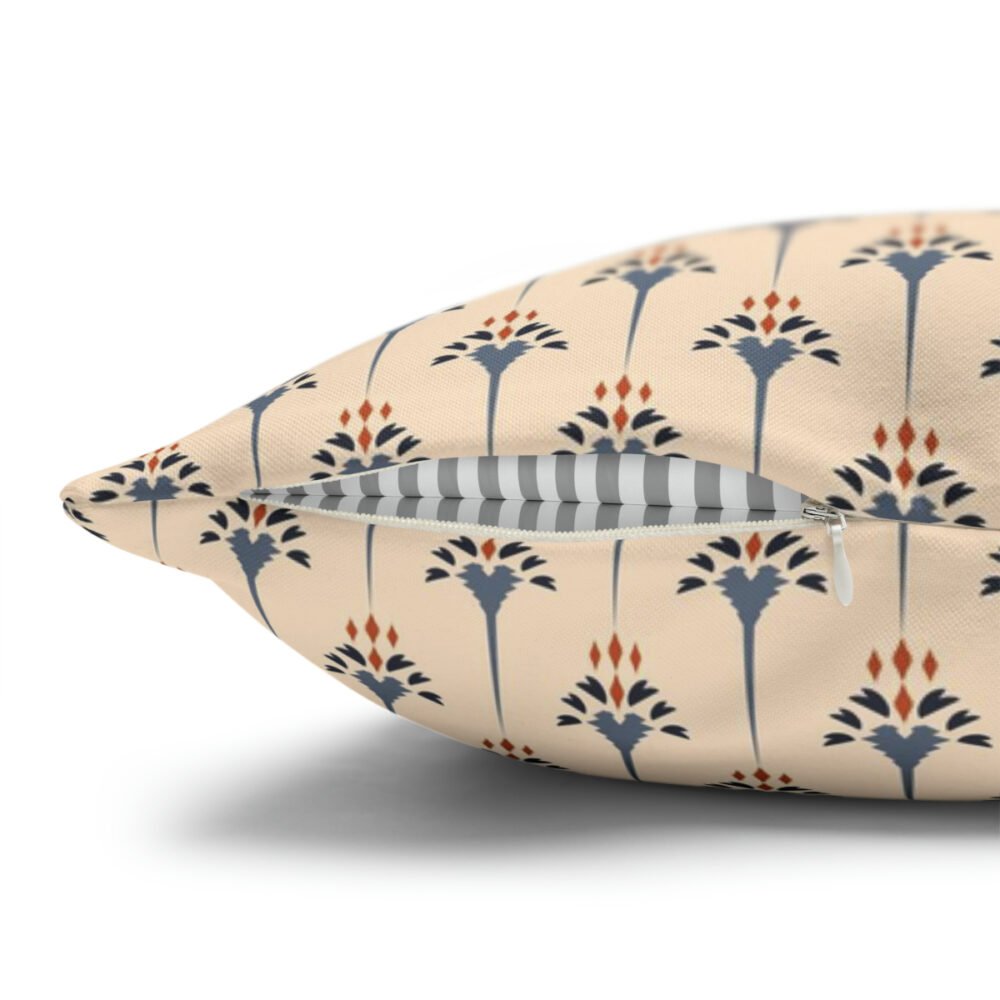 Beige Ethnic Tribal Ikat Floral Euro Bed Pillow Shams - Image 2
