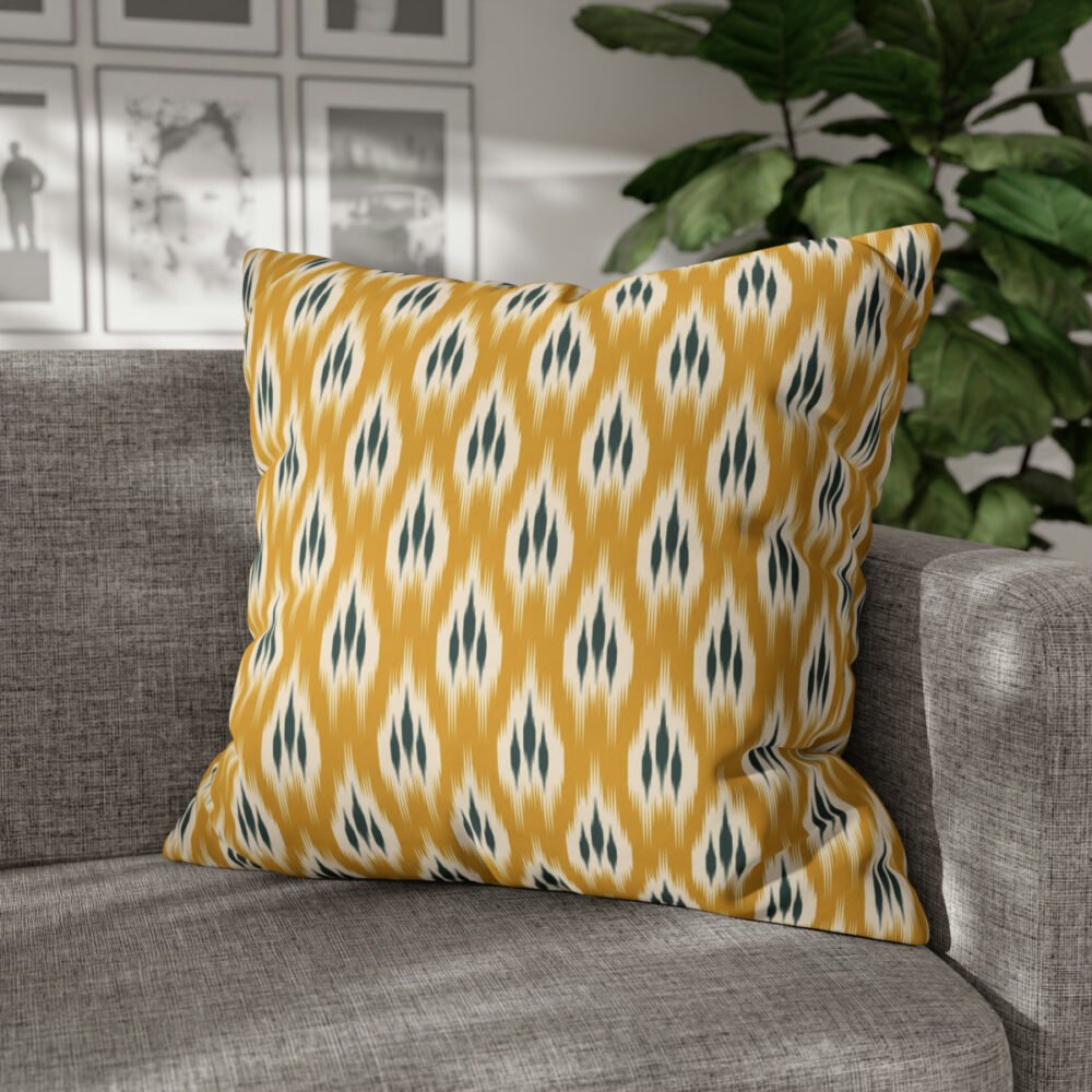 Beautiful Ethnic Yellow Ikat Euro Pillow Covers - Image 6