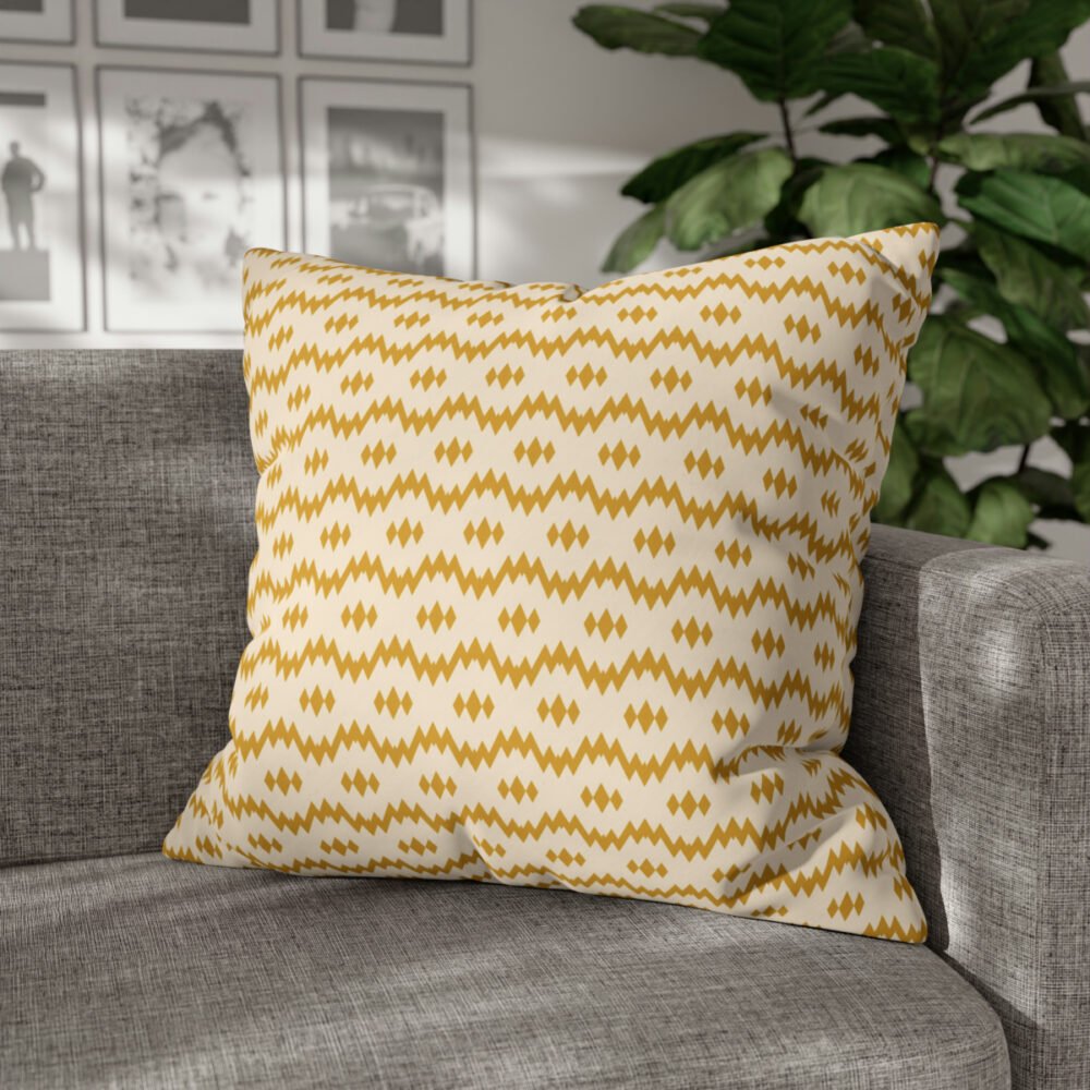 Ethnic Beige & Yellow Tribal Art Euro Pillow Shams - Image 6