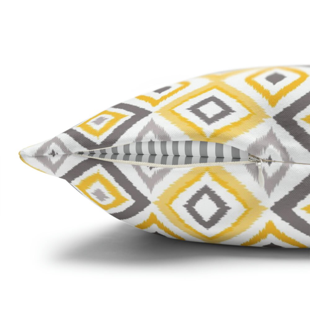 Fancy Grey & Yellow Ikat Tie Dye Euro Pillow Shams - Image 3
