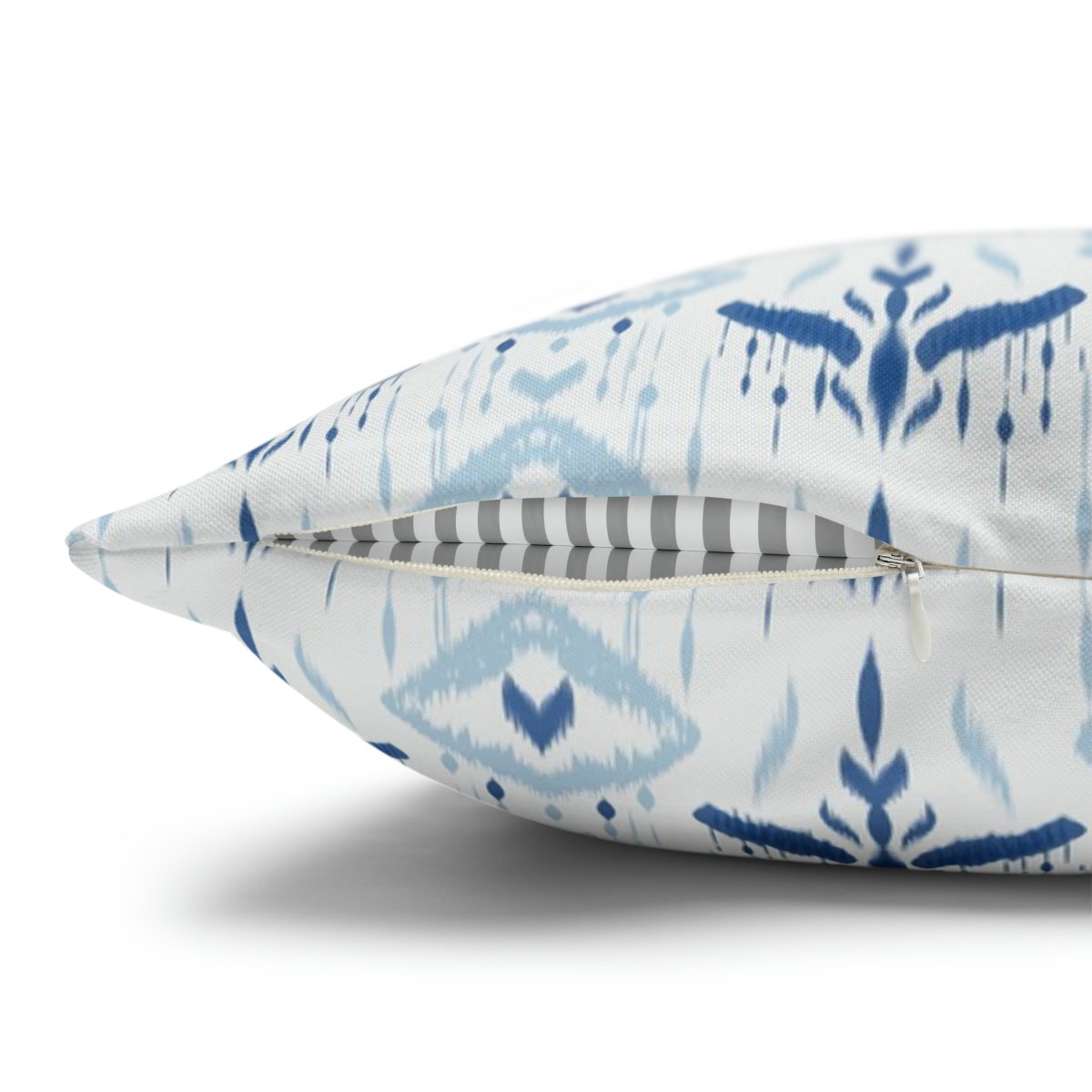 Stunning Light Blue Ethnic Ikat Euro Pillow Shams - Image 3