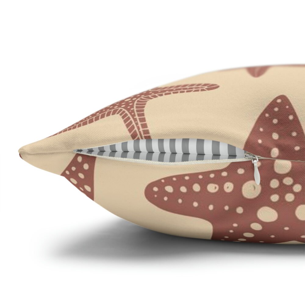 Brown Starfish Pattern for Kids on Yellow Euro Pillow Shams - Image 5