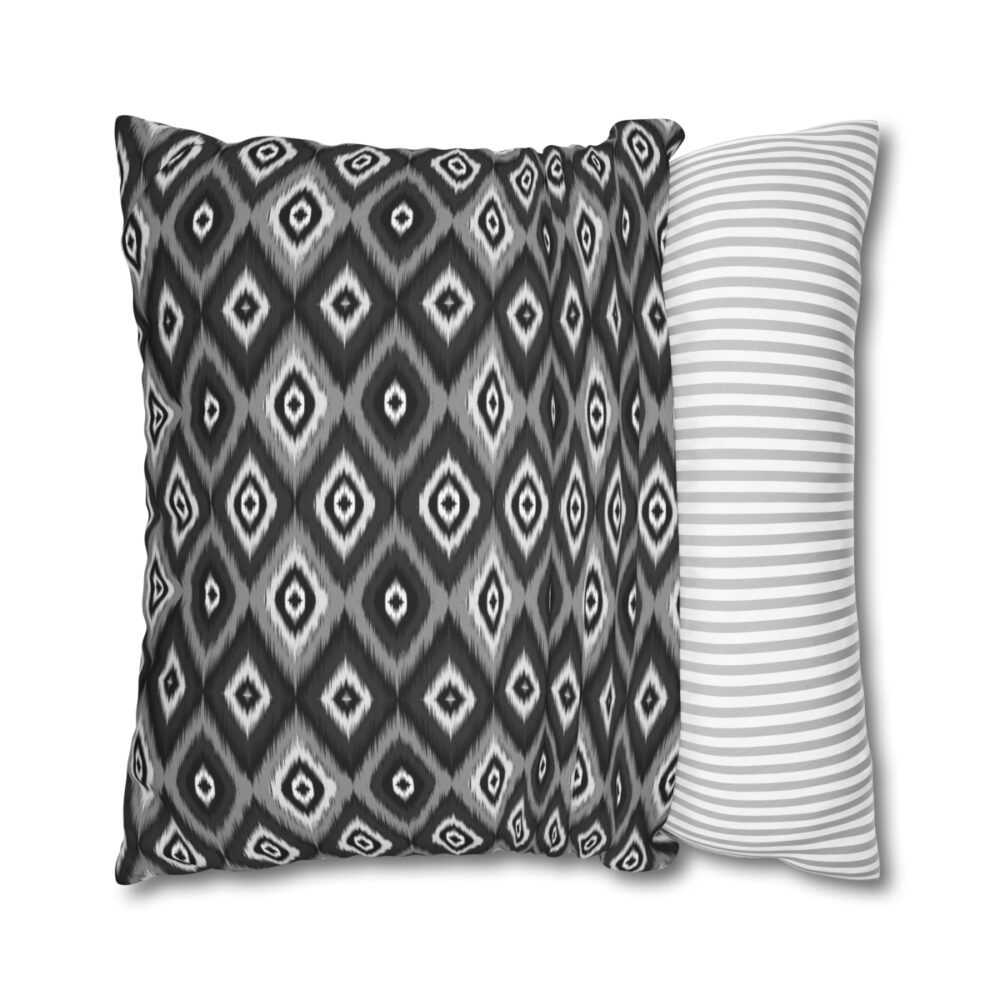 Modern Black n White Ikat Euro Shams Pillow Covers - Image 2