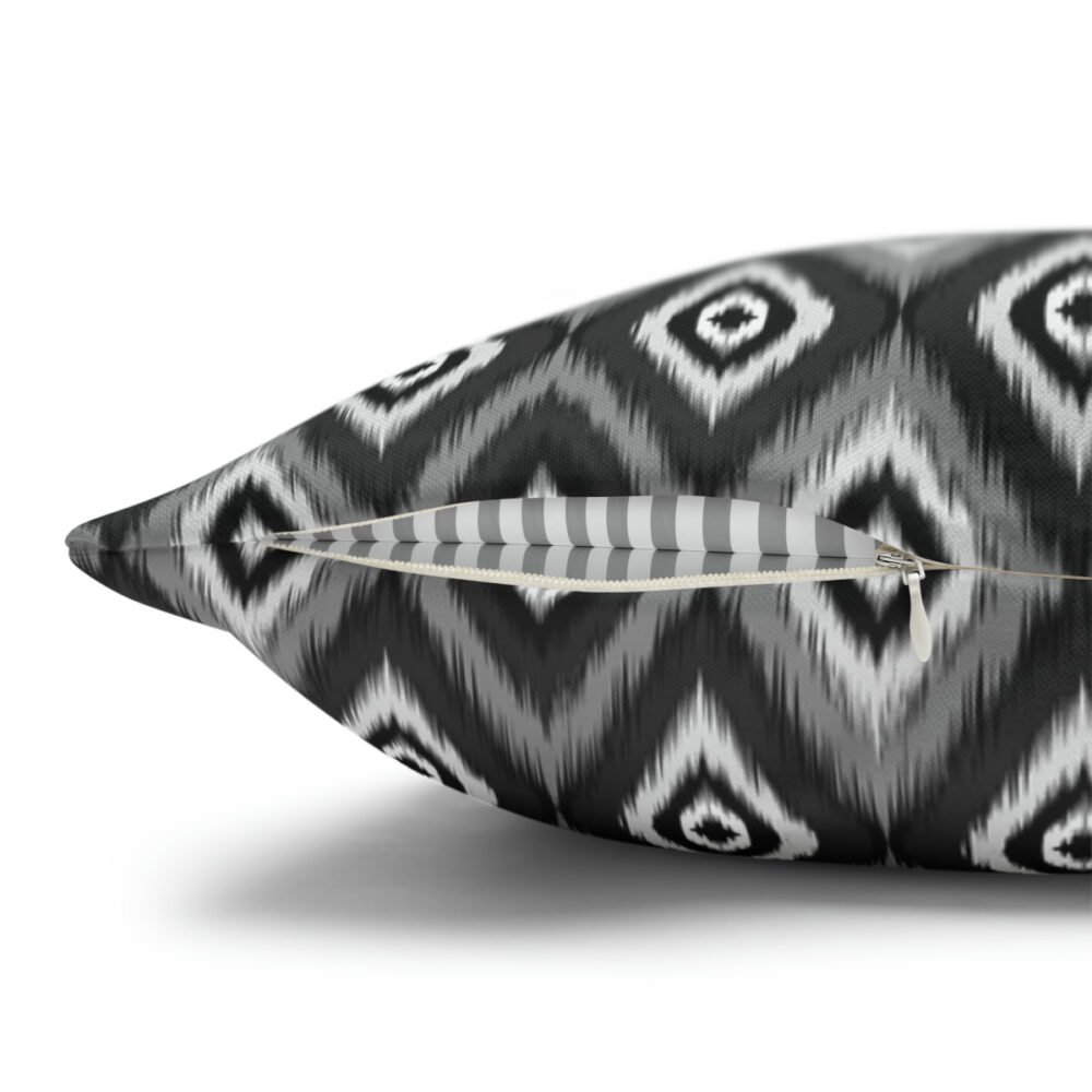 Modern Black n White Ikat Euro Shams Pillow Covers - Image 3