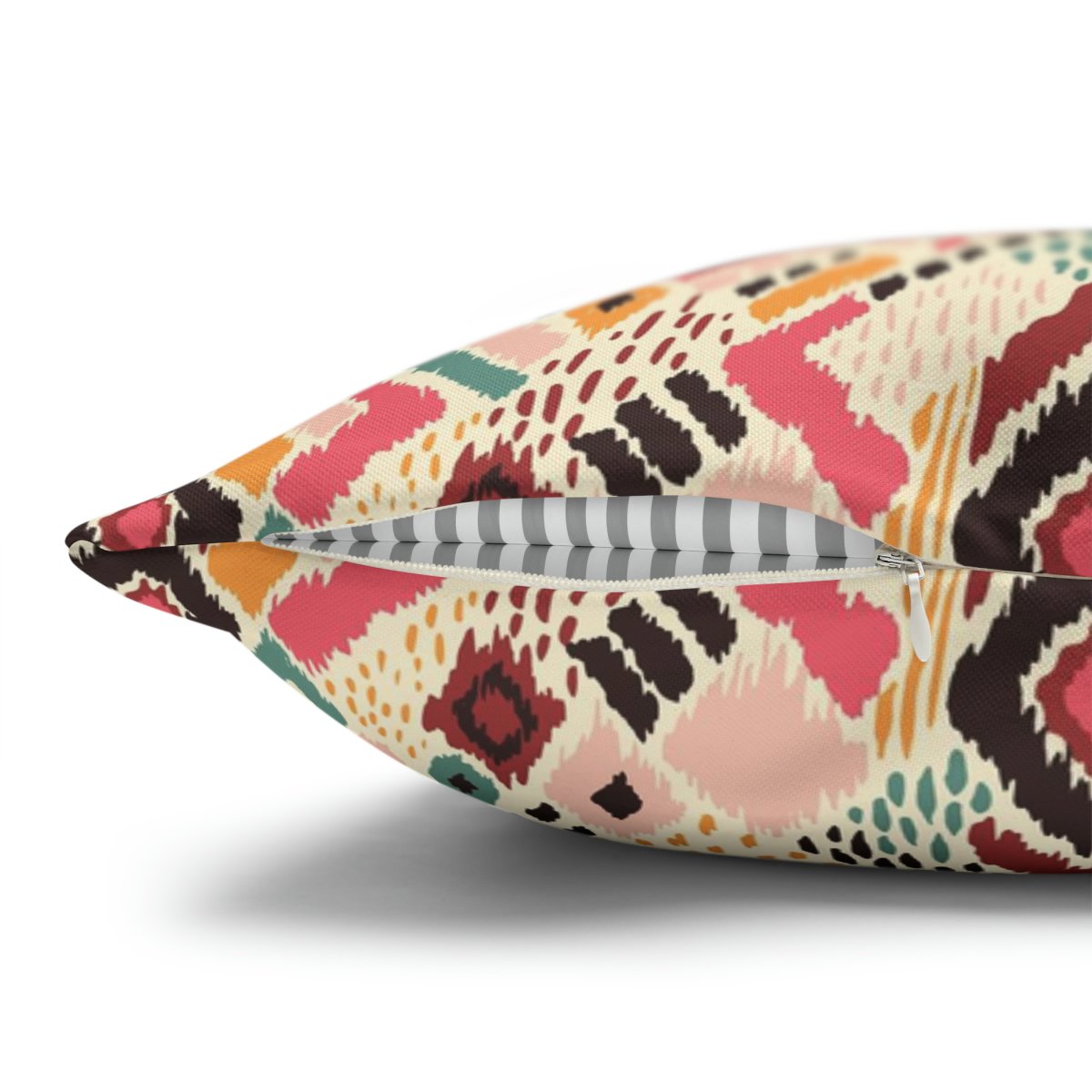 Ethnic Pink Ikat Geometric Euro Pillow Covers - Image 5