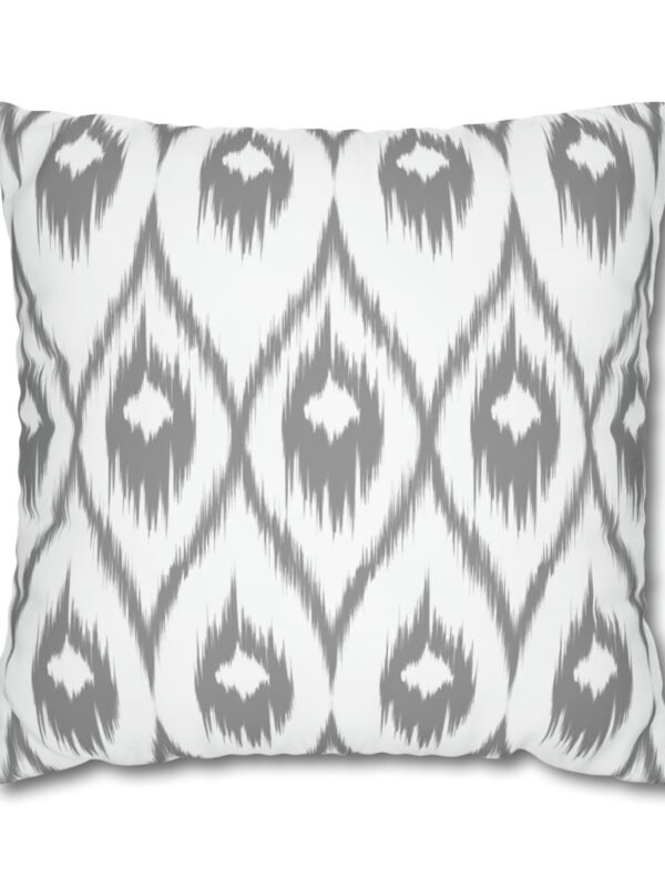 Grey and White Ikat Pillow Covers