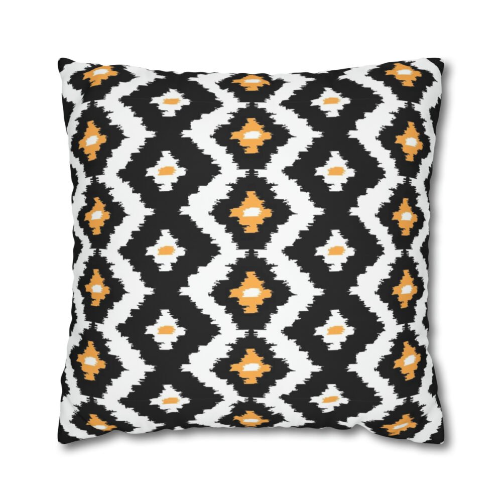Beautiful Black Orange White Ikat Euro Shams