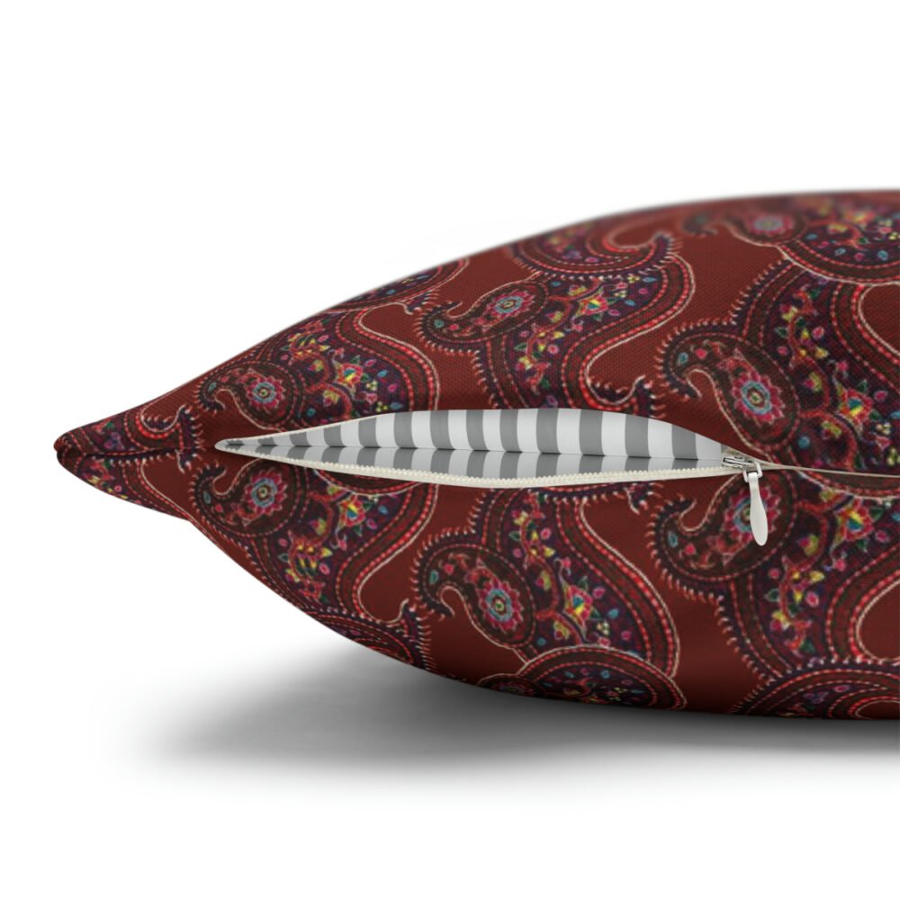 Decorative Burgundy Paisley Bed Pillow Shams with Zipper - Image 5