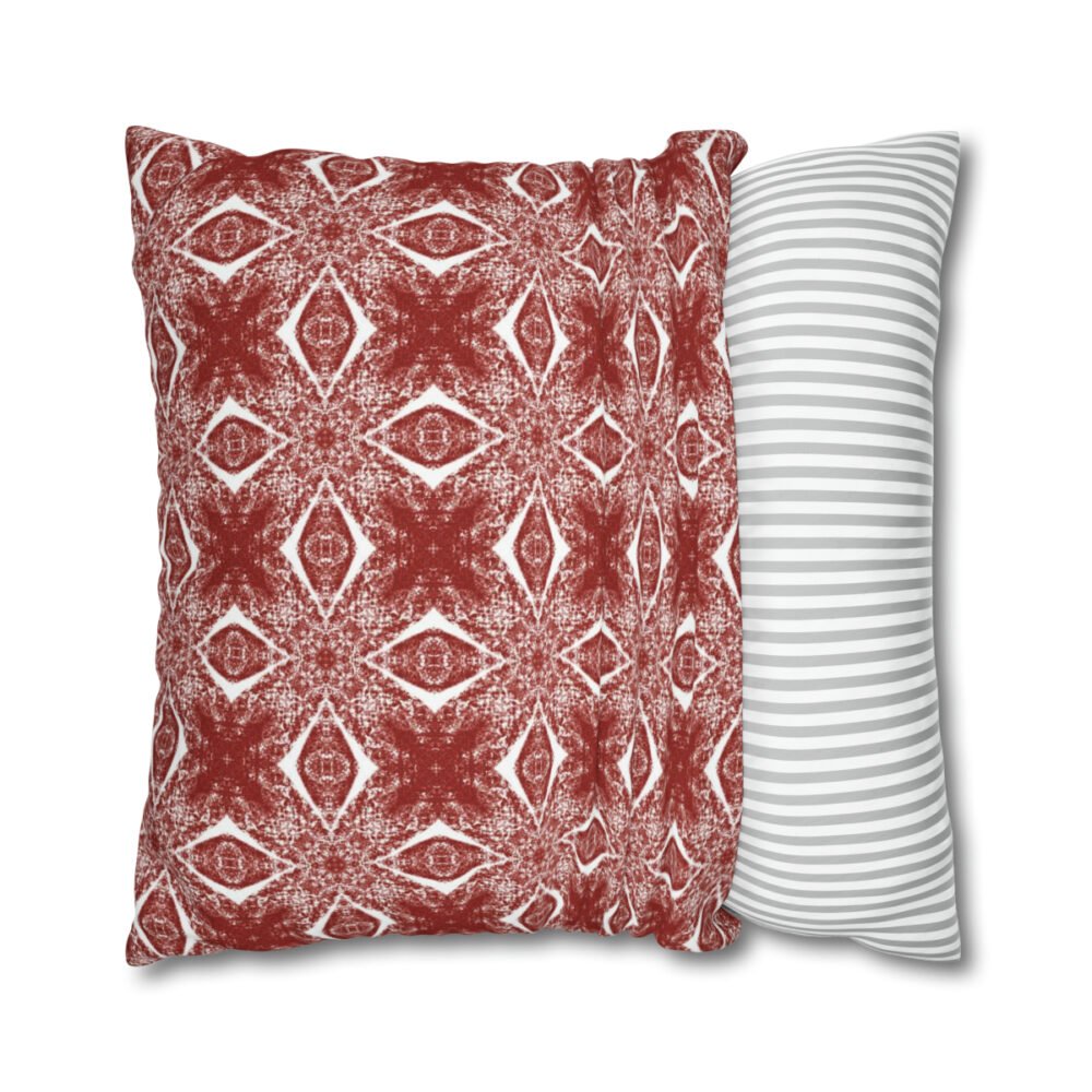 Maroon Ikat Swimwear Pattern Euro Pillow Shams - Image 4