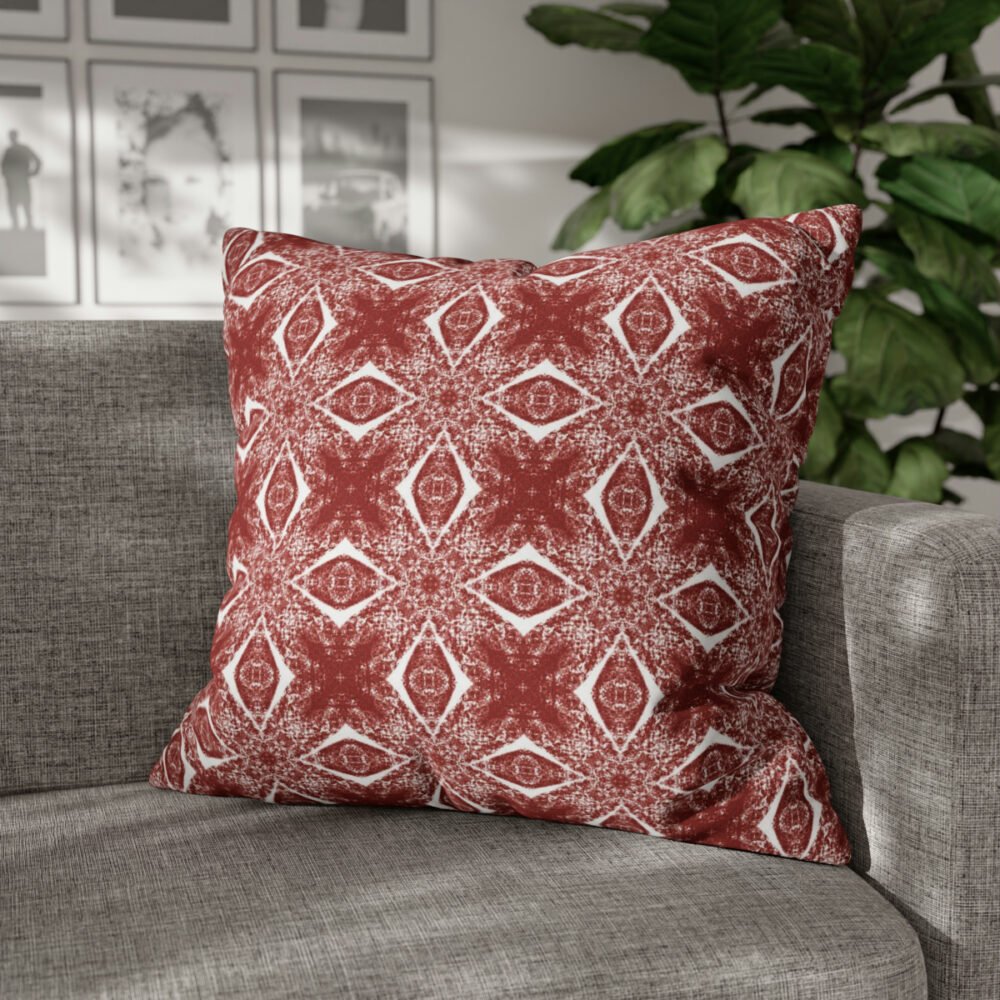 Maroon Ikat Swimwear Pattern Euro Pillow Shams - Image 6