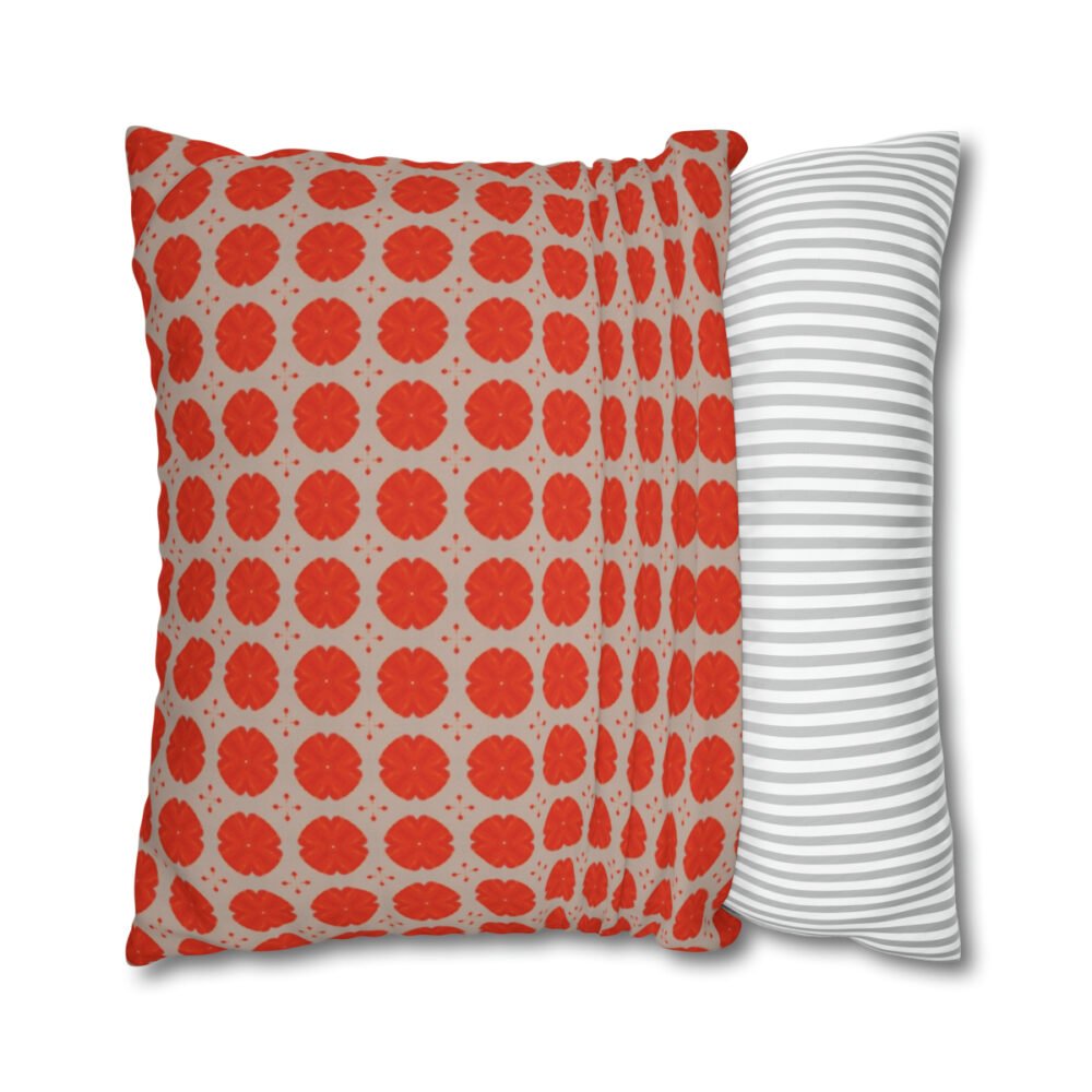 Ethnic Moroccan Red Geometric Euro Shams with Zipper - Image 2
