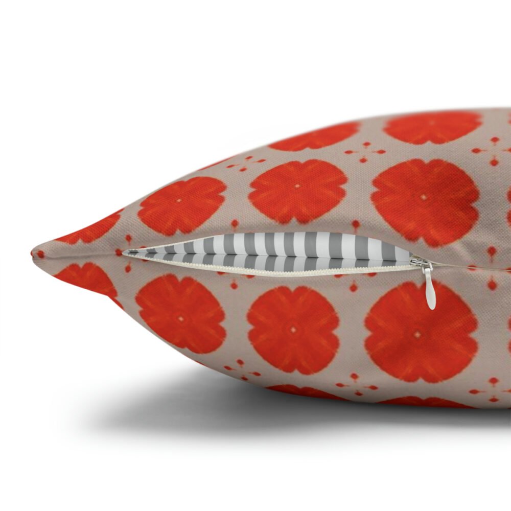 Ethnic Moroccan Red Geometric Euro Shams with Zipper - Image 3