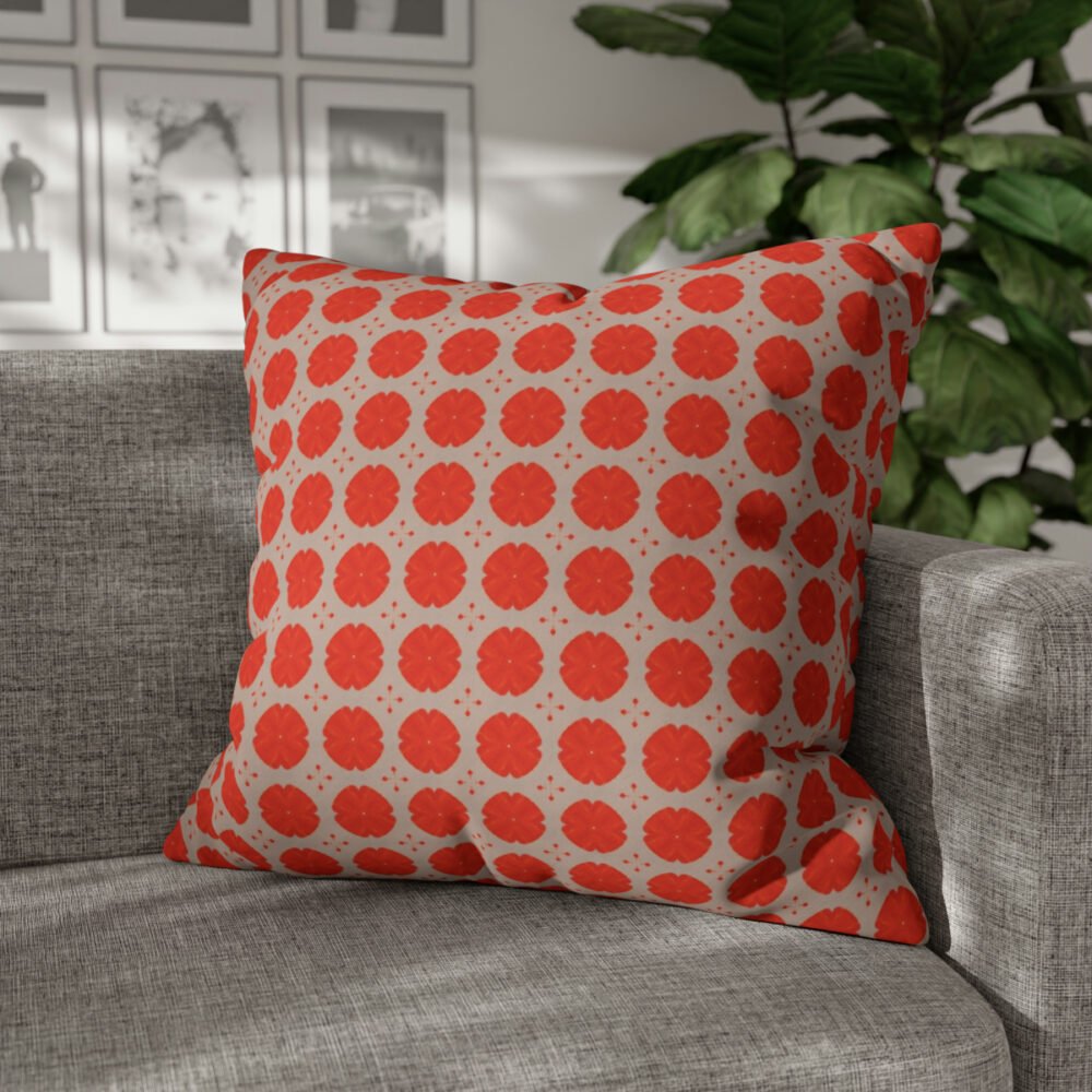 Ethnic Moroccan Red Geometric Euro Shams with Zipper - Image 4