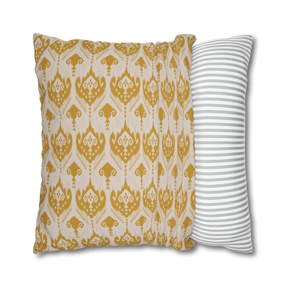 Ethnic Ikat Design Tribal Geometric Yellow Euro Shams - Image 2