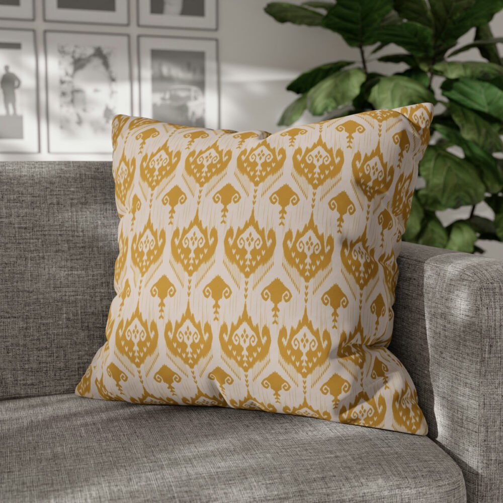Ethnic Ikat Design Tribal Geometric Yellow Euro Shams - Image 4
