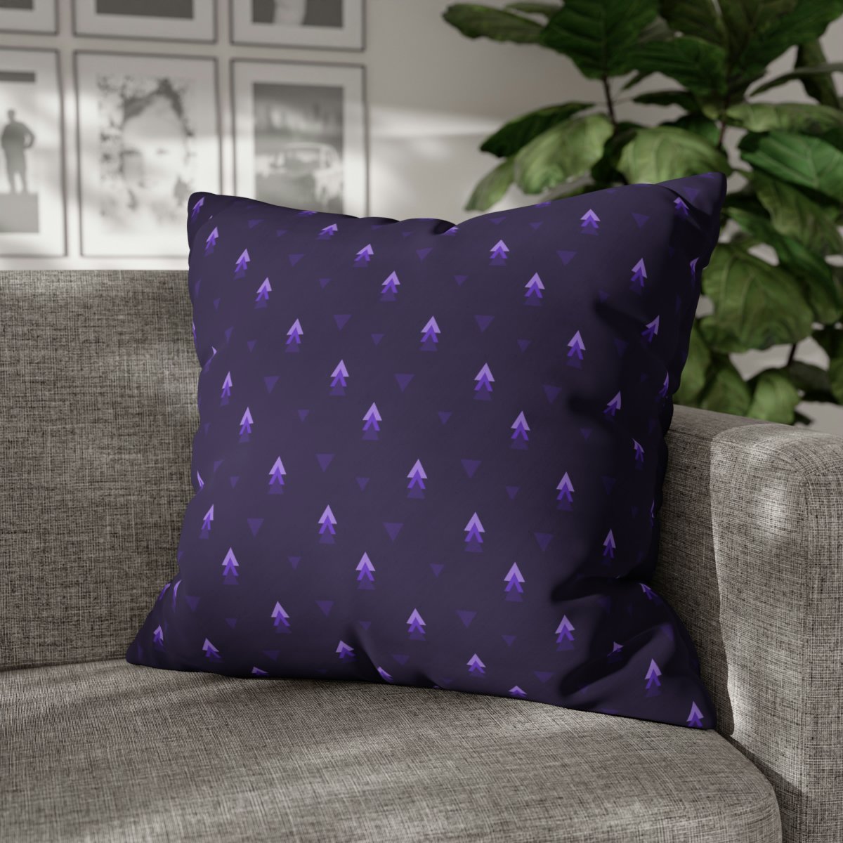 Ethnic Style Tribal Geometric Bright Purple Euro Pillow Shams - Image 4