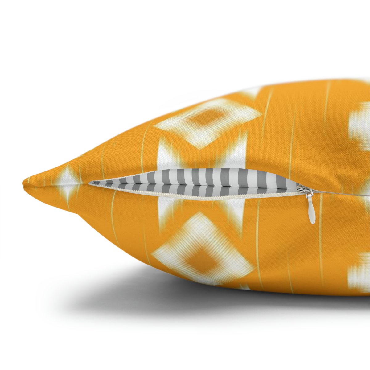 Stylish Yellow Ikat Geometric Art Euro Pillow Shams - Image 3