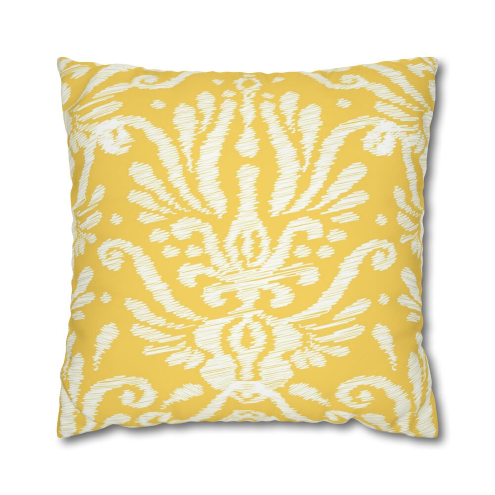 Ethnic Ikat Damask Yellow Euro Shams Pillow Covers