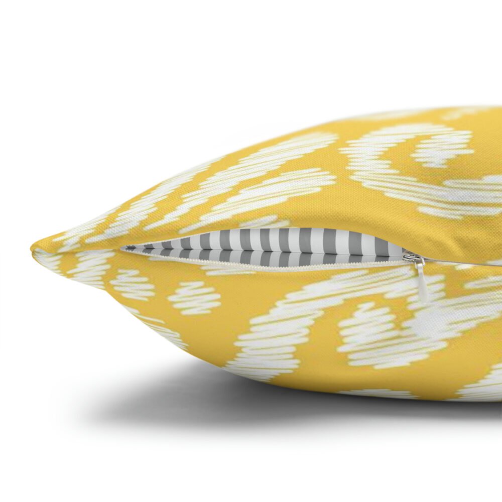 Ethnic Ikat Damask Yellow Euro Shams Pillow Covers - Image 5