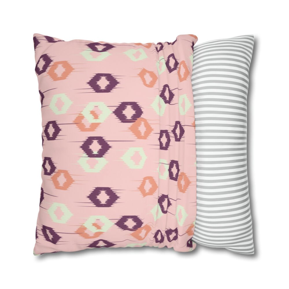 Beautiful Motif Tribal Ikat Light Pink Euro Pillow Shams - Image 4