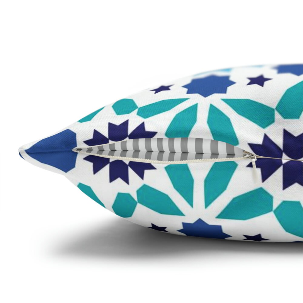 Modern Turquoise Moroccan Tile Design Euro Shams - Image 3