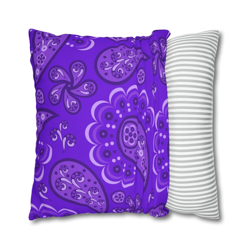 Abstract Purple Paisley Euro King Bed Pillow Shams - Image 3