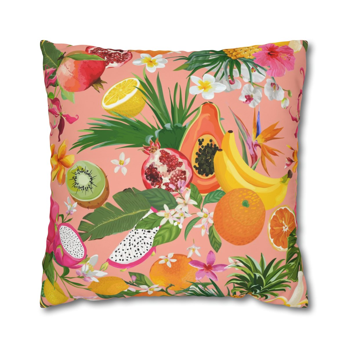 Pink Tropical Euro Pillow Covers with Zipper