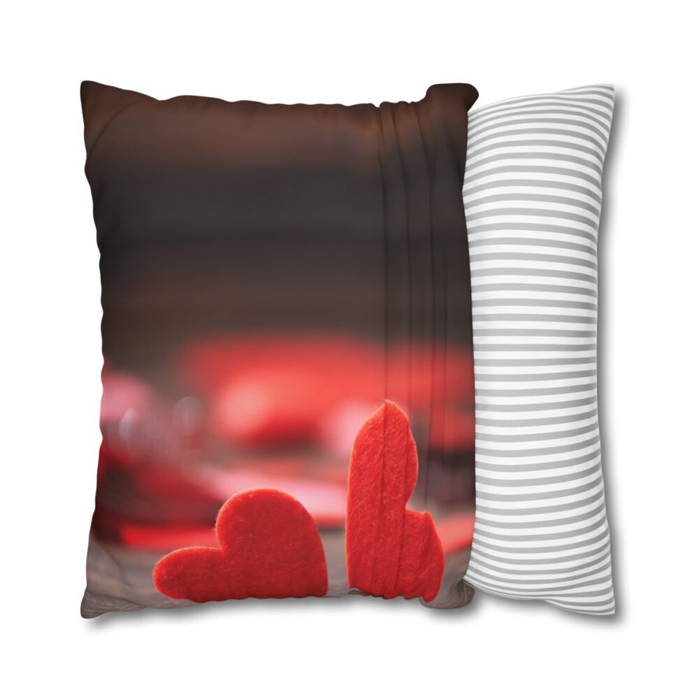 Beautiful Red Heart Festive Valentine Euro Pillow Shams - Image 2