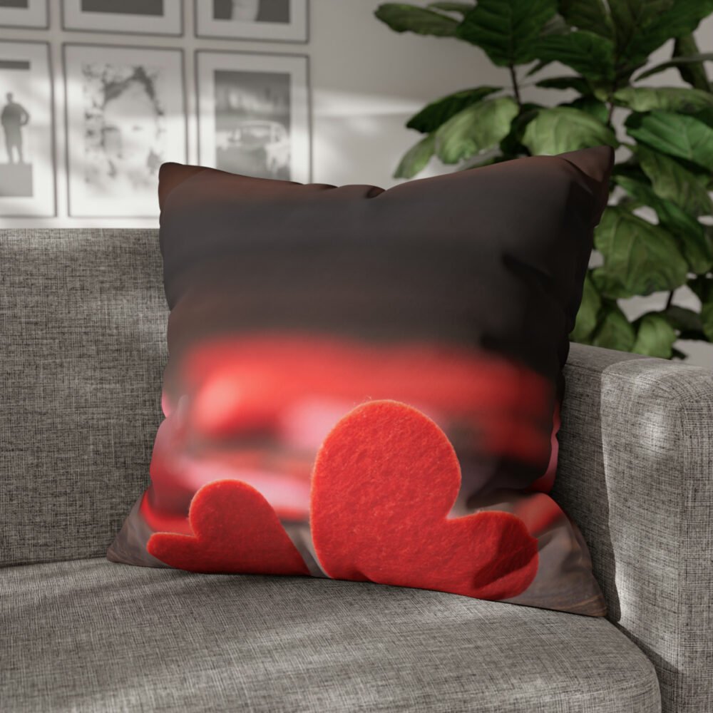 Beautiful Red Heart Festive Valentine Euro Pillow Shams - Image 4