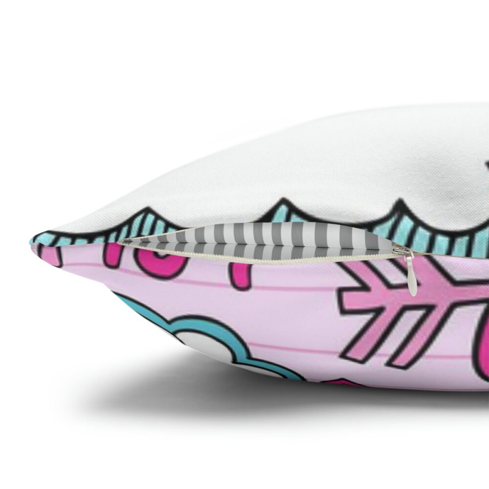 Cute Doodle Design Valentine Pink Throw Pillow Covers - Image 3