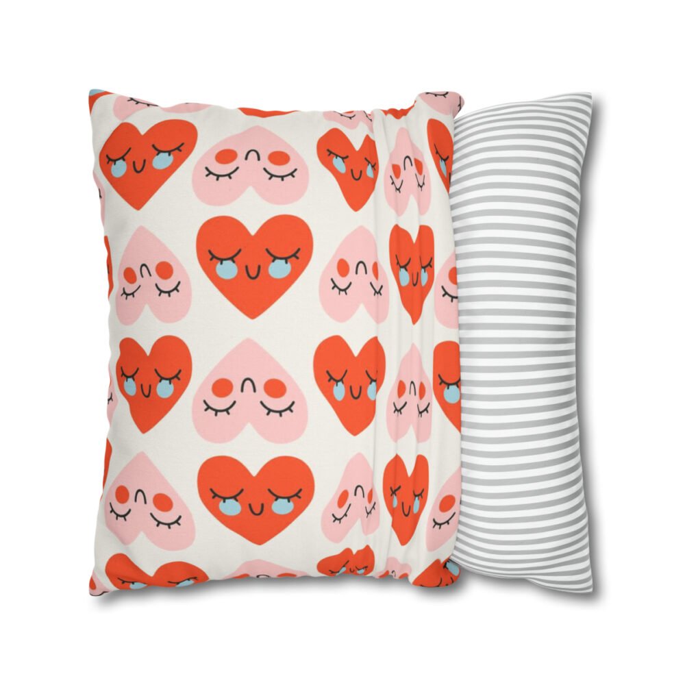 Cute Red Pink Heart Valentine's Day Throw Pillow Covers - Image 2