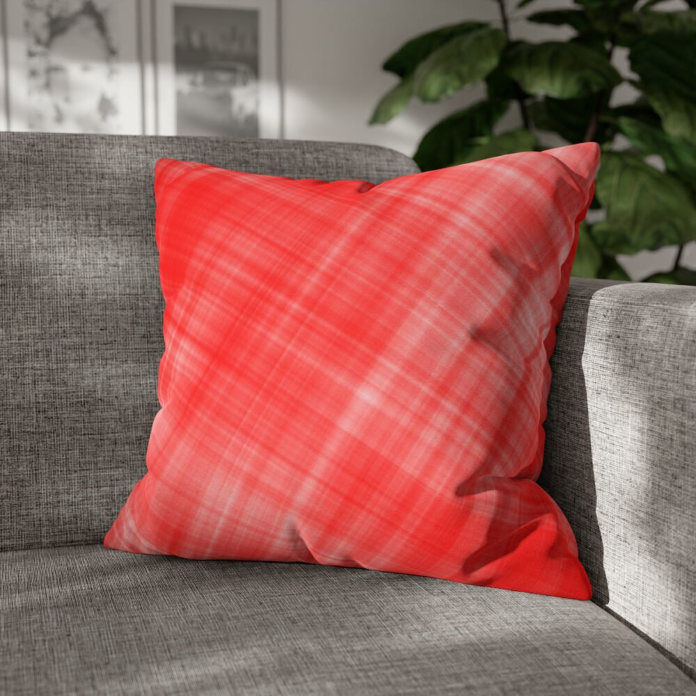 Seamless Red Plaid Decorative Throw Pillow Covers - Image 4