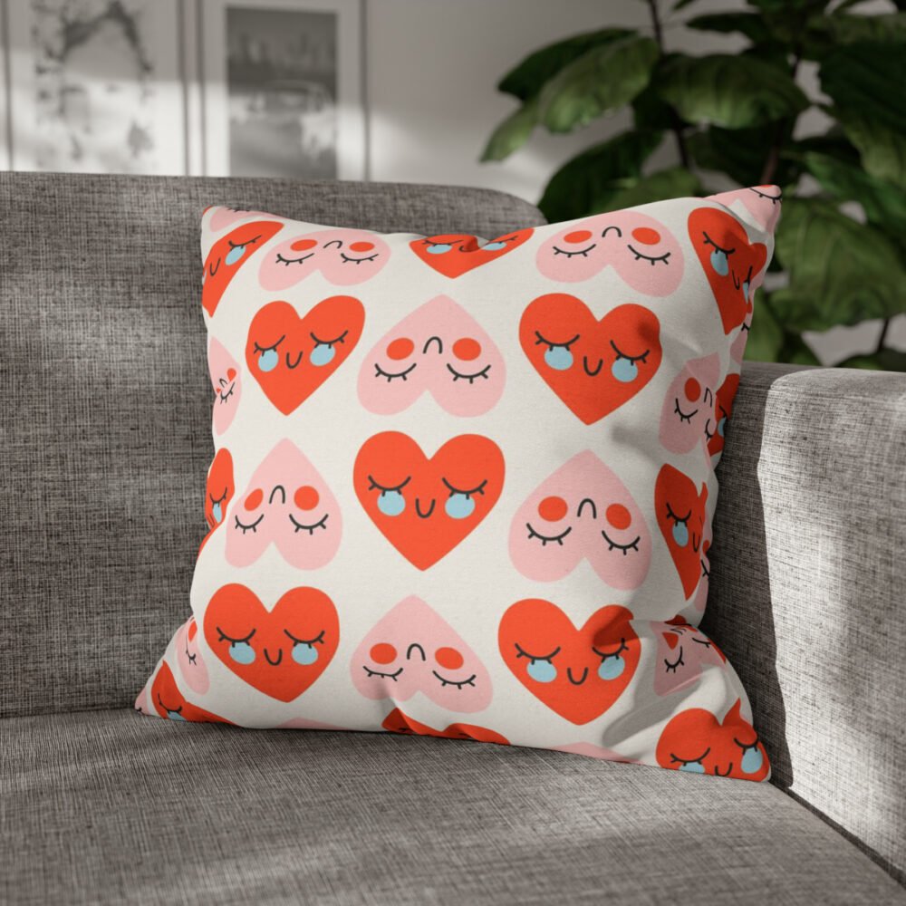 Cute Red Pink Heart Valentine's Day Throw Pillow Covers - Image 4