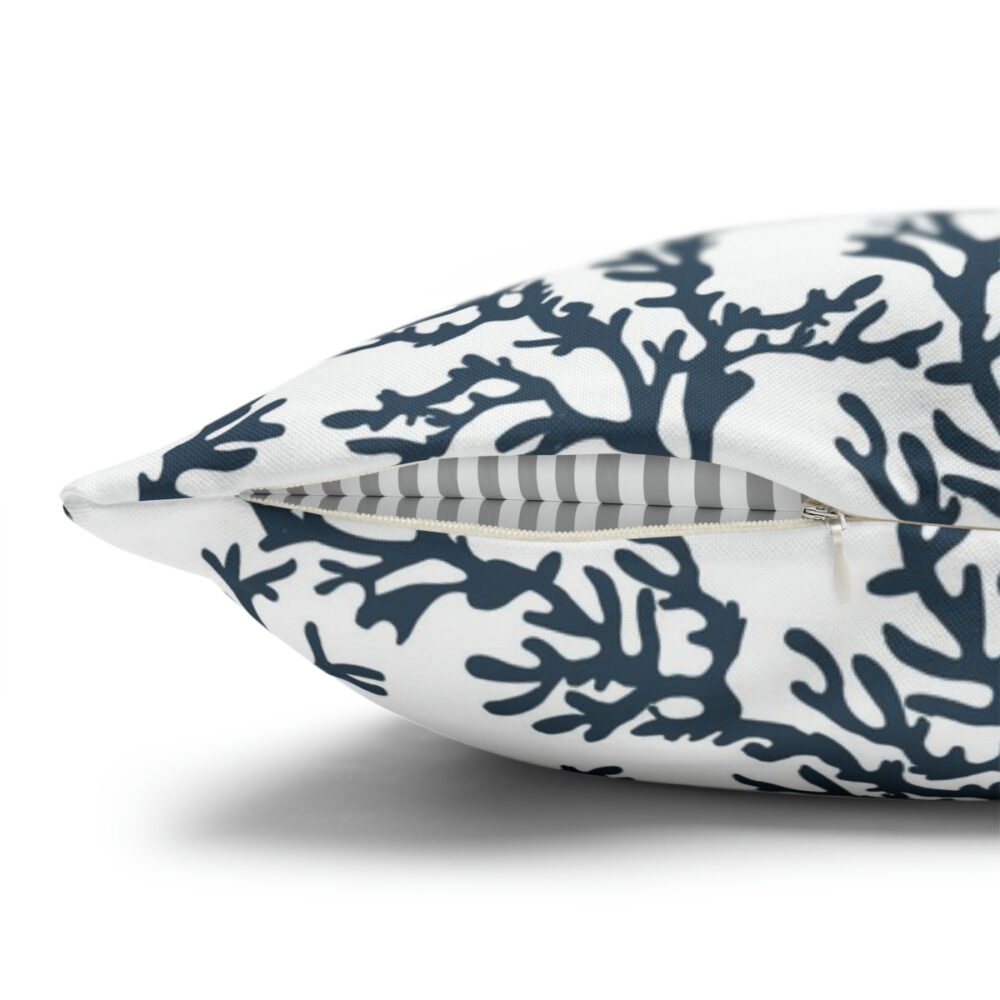 Beautiful Tropical Coral Print on White Euro Pillow Shams - Image 3