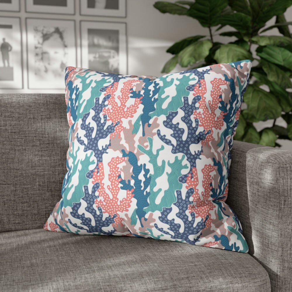 Modern Colorful Coral Euro Pillow Shams - Image 4