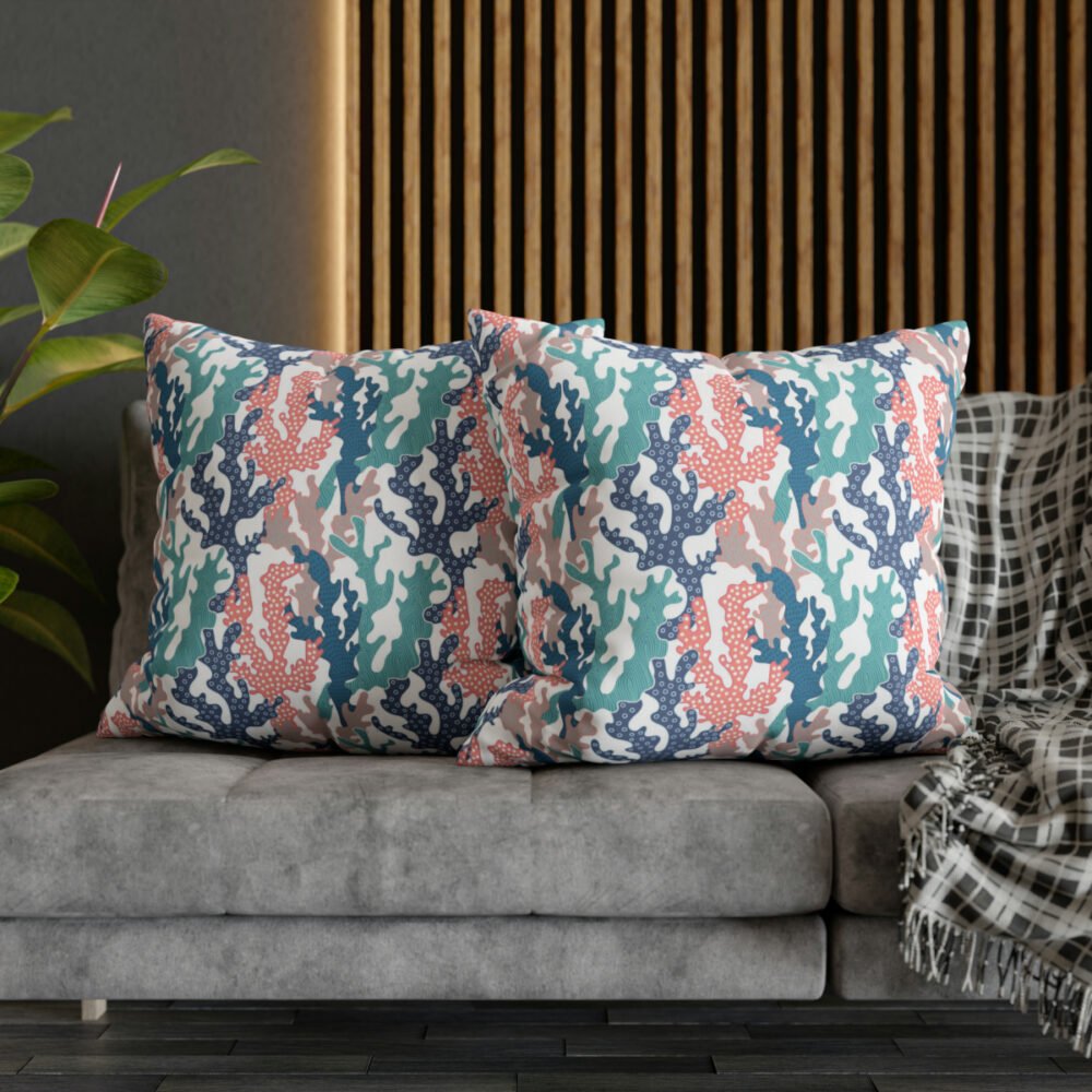Modern Colorful Coral Euro Pillow Shams - Image 5