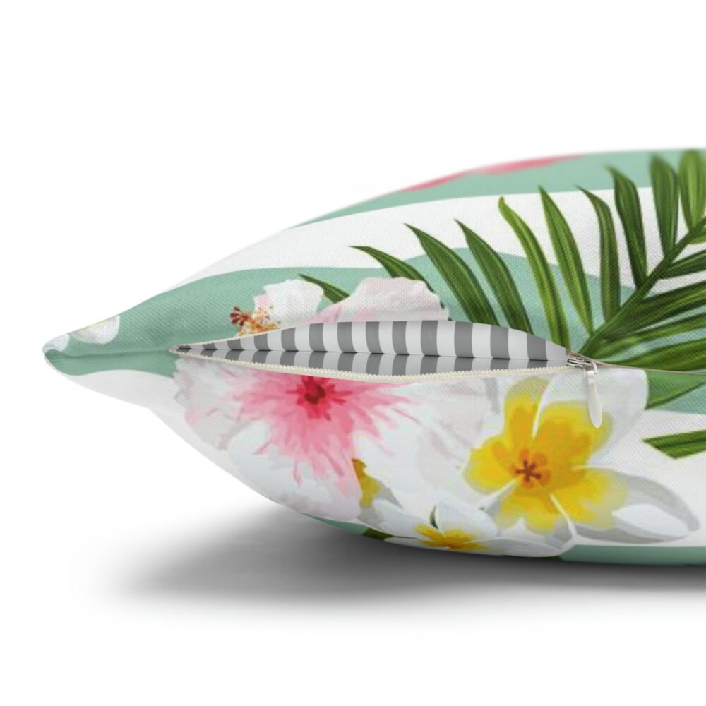 Green Tropical Palm Leaves Flower n Pineapple Euro Shams - Image 3