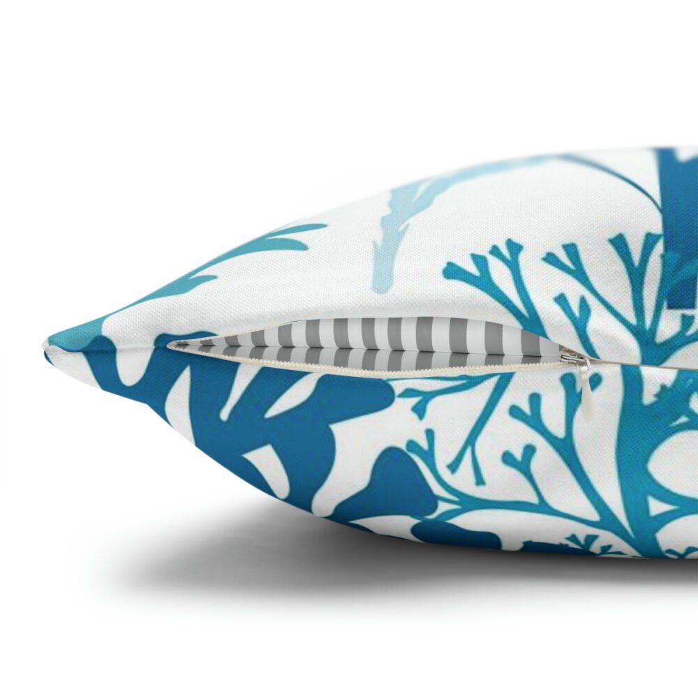 Beautiful Coral n Seaweed Printed Blue Euro Pillow Shams - Image 3