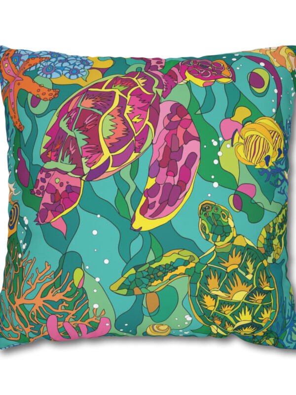 Pink Ocean Turtle Euro Pillow Shams