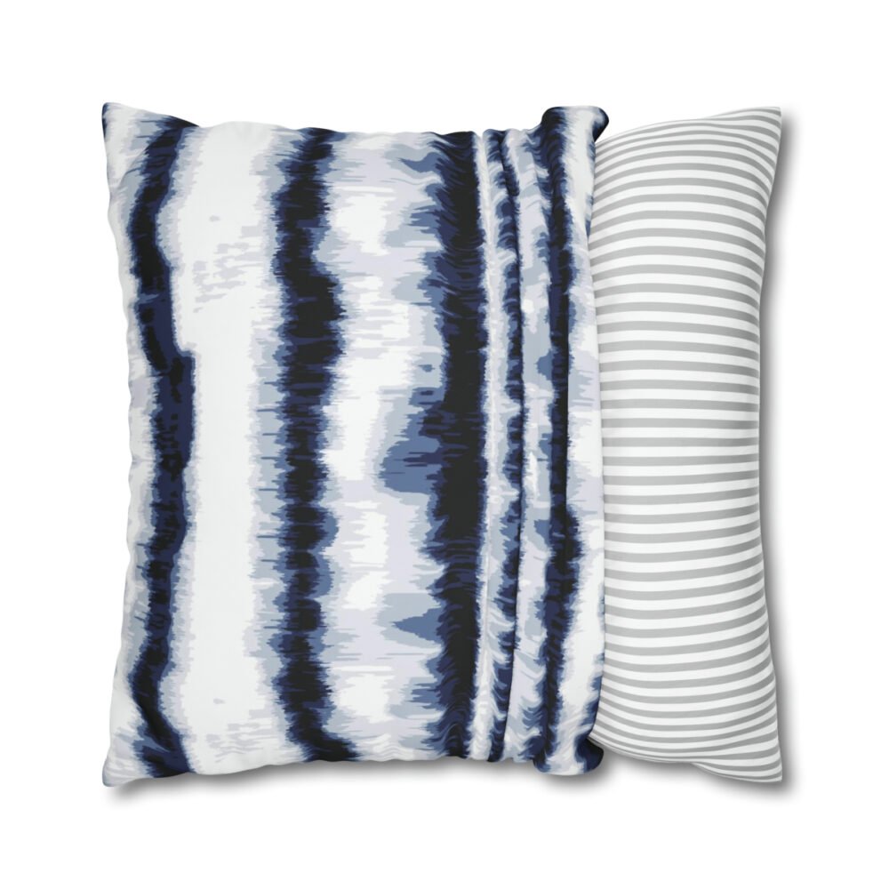 Tie-Dyed Canvas Textured Blue n White Euro Shams - Image 2